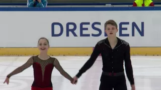 2016 ISU Junior Grand Prix - Dresden - Pairs Short Program - BOIKOVA / KOZLOVSKII RUS