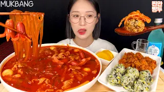 수저로 퍼먹는🔥당면가득 매운국물닭발 먹방🔥(ft.주먹밥 닭똥집튀김 소주) Spicy Chicken Feet & Soju REAL SOUND/ MUKBANG/ ASMR