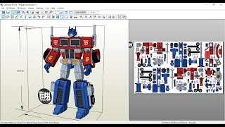 Optimus Prime Papercraft Instruction