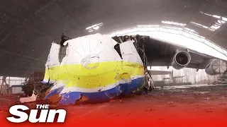 Russians destroy the world's largest plane, an Antonov AN 225 in Hostomel Airport near Kyiv, Ukraine