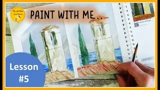 LESSON 5- Step by Step WATERCOLOUR Trip to Italy PAINTING book for BEGINNERS (tutorial)