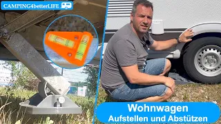 Camping - Tipp: Wohnwagen Aufstellen und Abstützen - so geht's!!!