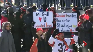 Cleveland Browns fans celebrate "perfect" 0-16 season with mock victory parade