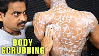 Full Body Massage with Cream | Body Scrubbing & Dirt Cleaning | Head Massage & Neck Cracking | ASMR