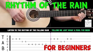 RHYTHM OF THE RAIN | Easy guitar melody lesson for BEGINNERS (with tabs) - The Cascades