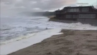 Viewer video from Maureen Mille shows sneaker wave slam into Cannon Beach seawall