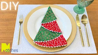 DIY Reversible Christmas Tree Napkins