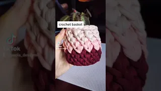 Crochet beautiful basket t-shirt yarn