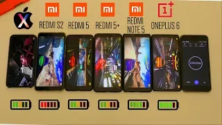 КТО ДОЛЬШЕ ПРОДЕРЖИТСЯ? АЙФОН X, XIAOMI REDMI NOTE 5, REDMI S2, REDMI 5, REDMI 5 PLUS, ONEPLUS 6