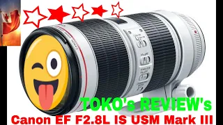 Canon EF F2 8L IS USM 70 200MM Mark III ? review    4K