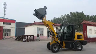 Mini wheel loader with 4 in 1 bucket operation show