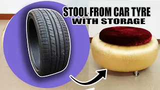 Amazing Tyre Crafts !! Stool From Old Car Tyres | DIY ROOM DECOR | Easy Crafts !!