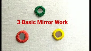 Hand embroidery, Shisha Embroidery - 3 Easy and different ways of Mirror Embroidery - Mirror Work #1