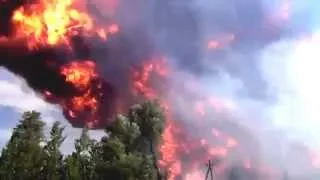 Шокирующие кадры взрыва нефтебазы под Киевом