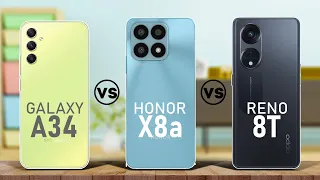 Samsung Galaxy A34 vs Honor X8a vs Oppo Reno8 T: Make the right choice!