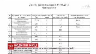 Багато абітурієнтів з високими балами ЗНО не змогли потрапити на бюджетне навчання