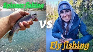 Alpine lake fishing | Spinner fishing vs Fly fishing