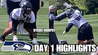 Seattle Seahawks Rookie Minicamp Highlights; First Round Pick Byron Murphy Showing off PASS RUSHING🔥