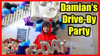 DAMIAN'S 13th BIRTHDAY DRIVE BY PARTY | D&D FAMILY VLOGS