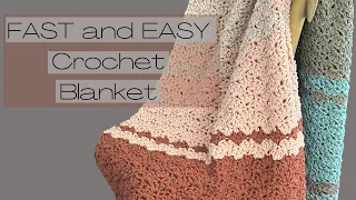 FAST and EASY Crochet Blanket/ Fall Vibes Blanket Video Tutorial/Crochet Pattern// Beginner Friendly