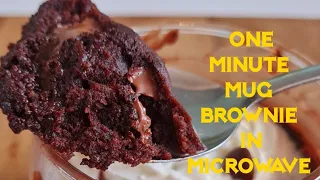 How to Make 1 Minute  chocolate Mug Brownie in Microwave|five minutes Dessert|Eggless Brownie|