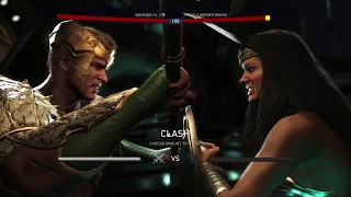 Injustice 2 Aquaman VS Wonder Woman Single Fight Gameplay