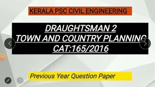Overseer gr-2|Town and country planning|165/2016|Previous Q&A|Kerala PSC CIVIL Engineering|Mock test