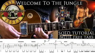 Guns N' Roses - Welcome To The Jungle 1st guitar solo lesson (with tabs and backing tracks)
