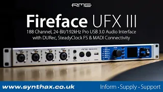 RME Fireface UFX III Overview: 188-Channel USB 3.0 Audio Interface with MADI, DURec & SteadyClock FS