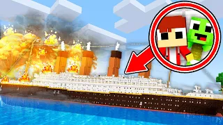 Baby Mikey and JJ CRASH the TITANIC SHIP in Minecraft Challenge? - Maizen