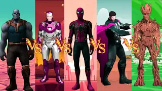 Thanos Dance VS Iron Man VS Spider-Man VS Thor VS Groot | CHALLENGE DANCING SUPERHEROES MARVEL