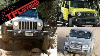 Makes No Sense! carwow Jeep Wrangler vs Mercedes G63 vs Suzuki Jimny Off-Road Review