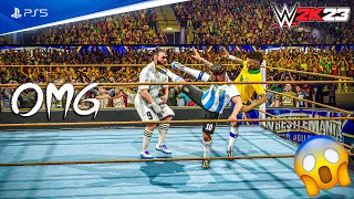 WWE 2K23 - Messi & Neymar vs. Benzema & Ramos | Tag Team Championship Match | PS5™ [4K60]