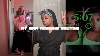 my 5am semi-realistic school morning routine | grwm , mini day vlog , etc.. | Trinity Simone