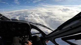 AS 350 B2 Sling loading in snowy mountains, including startup