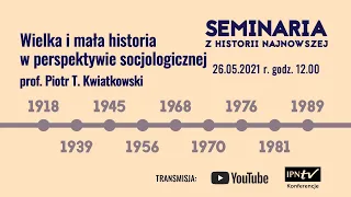 Wielka i mała historia w perspektywie socjologicznej – seminarium z historii najnowszej