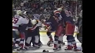 Rangers vs Devils scrum - Mar 31, 2001