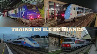 Grosse compilation de trains en ile de France (FRET, RER, TGV, TER, transilien)