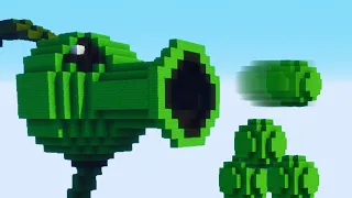 Minecraft vs PvZ -- PEA SHOOTER | DOOM SHROOM | COCONUT CANNON | POTATO MINE | BLOVER