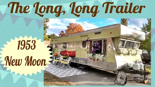 Tour a 1953 New Moon vintage trailer, similar to the one in the movie The Long, Long Trailer.