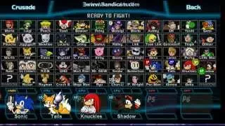 Super Smash Brothers Crusade Sonic vs Shadow vs Tails vs Knuckles