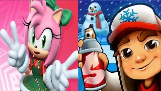 Subway Surfers VS Sonic Dash Christmas 2022 Jingle Belle Amy New Character VS Character Elf Jake