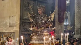 Ottava di Sant'Agata 2024 Catania Processione del Busto reliquario di Sant'Agata in Piazza Duomo.