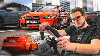 ЛЮТЫЕ ШАШКИ В ПОТОКЕ НА НОВОЙ BMW M3 С РУЛЁМ НА ПЛАТФОРМЕ! (ASSETTO CORSA)