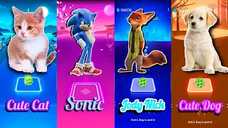 Dog vs Cat vs Sonic vs Fox vs Coffin Dance - Tiles Hop EDM Rush.