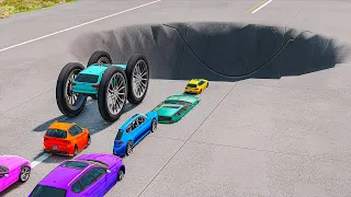 Neilogical Cars vs Giant Pit – BeamNG.Drive