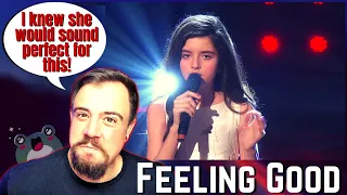 FIRST TIME HEARING! │ Angelina Jordan (10 Year Old) - Feeling Good "LIVE"