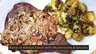 Air Fried Ribeye Steak w/ Mushrooms & Onions
