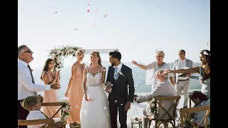 Wedding in Santorini of Jane and Gilmour. A memorable wedding for our team!!