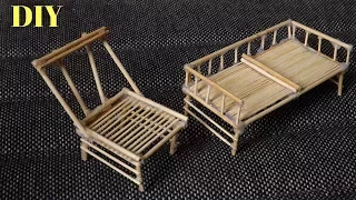 DIY Mini Bamboo Stick Chairs | Easy Miniature Furniture for Dollhouse